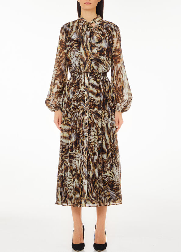Abito chemisier con stampa animalier
