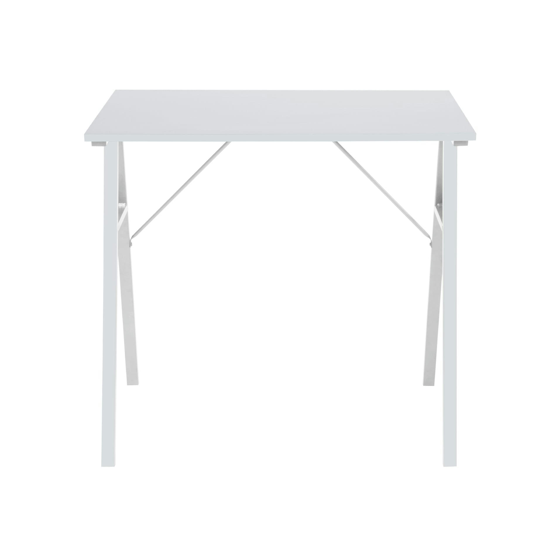 MODERN - Bureau compact en fibre de bois et acier blanc