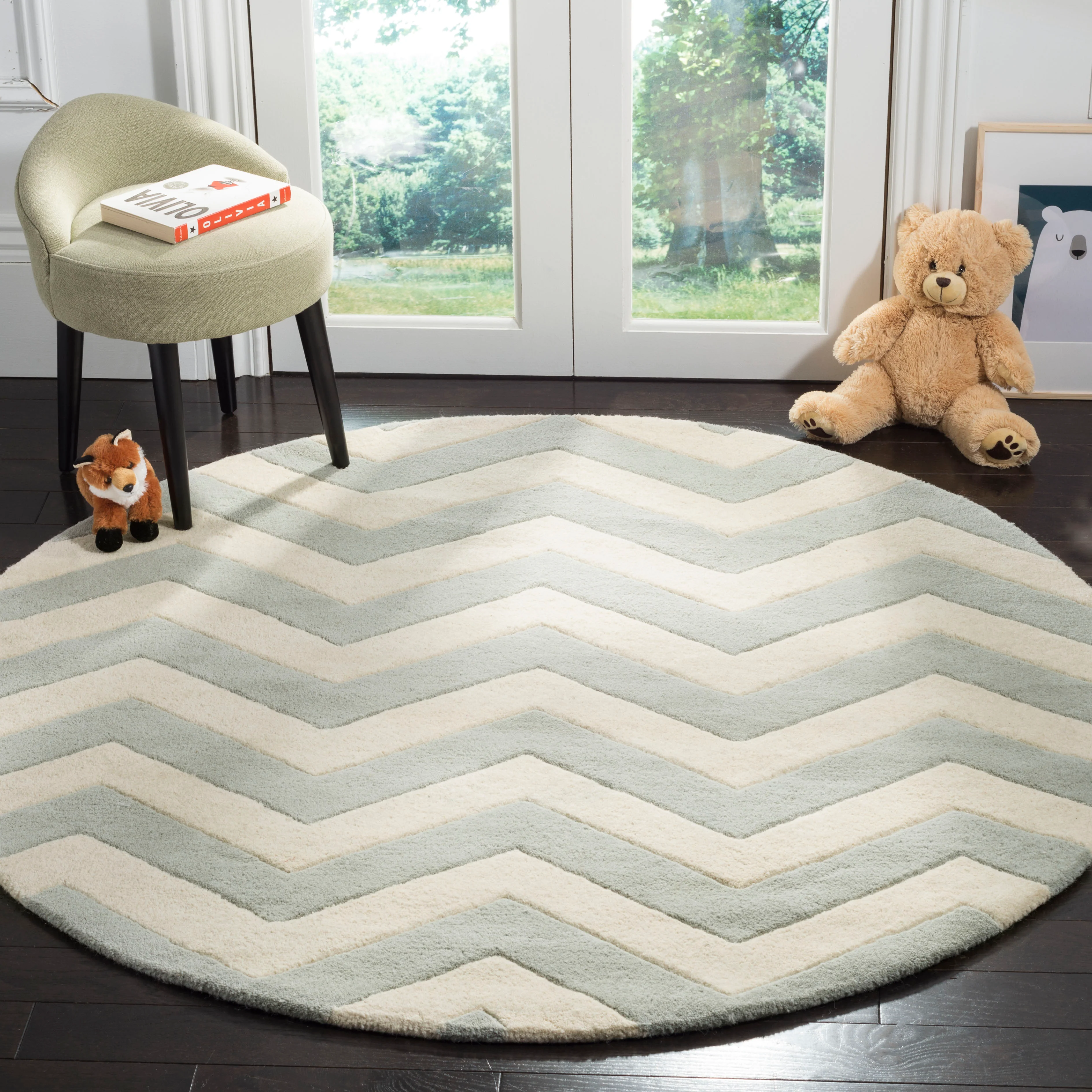 Vloerkleed Crosby wol rond