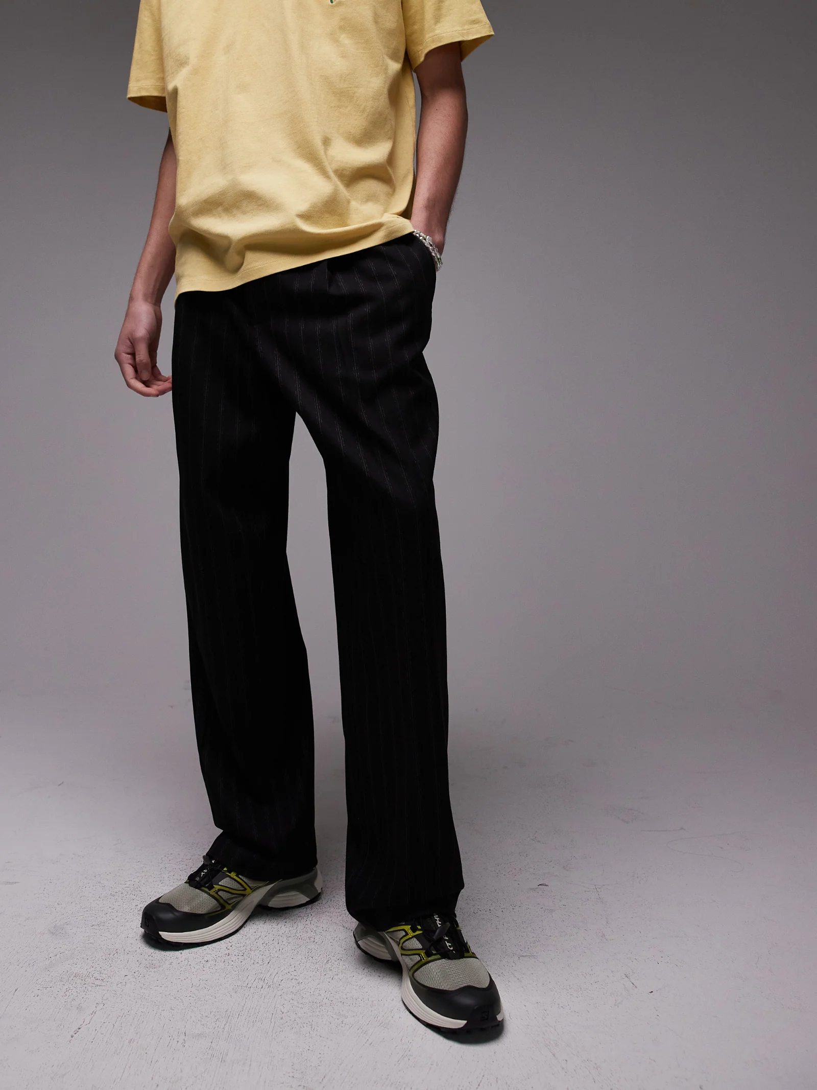 Pinstripe Wide Leg Trousers