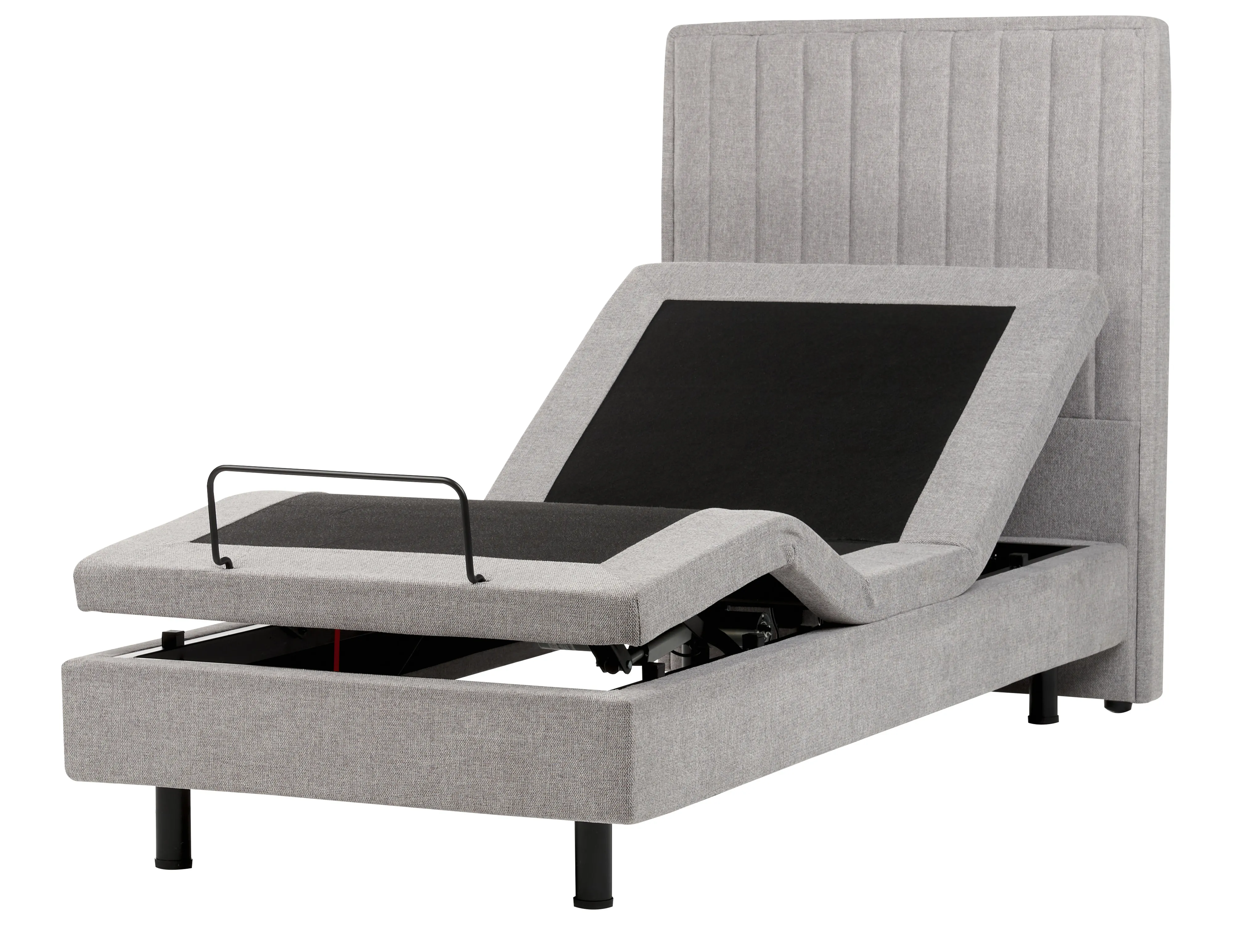 Adjustable Bed Fabric CASTELLAN 180 x 200 cm (EU Super King) Light Grey