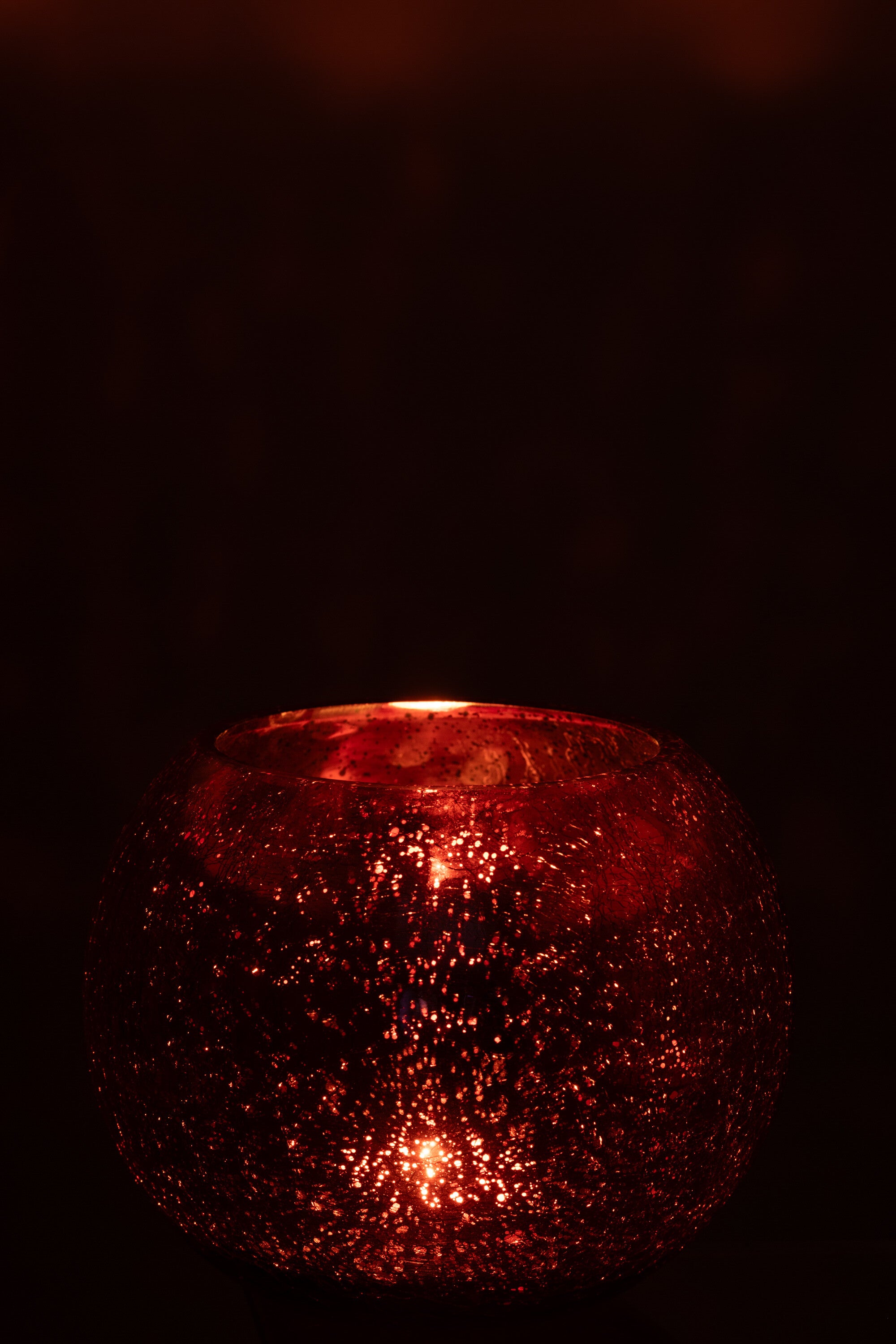 J-Line theelichthouder Bal Craquelé - glas - roze - large