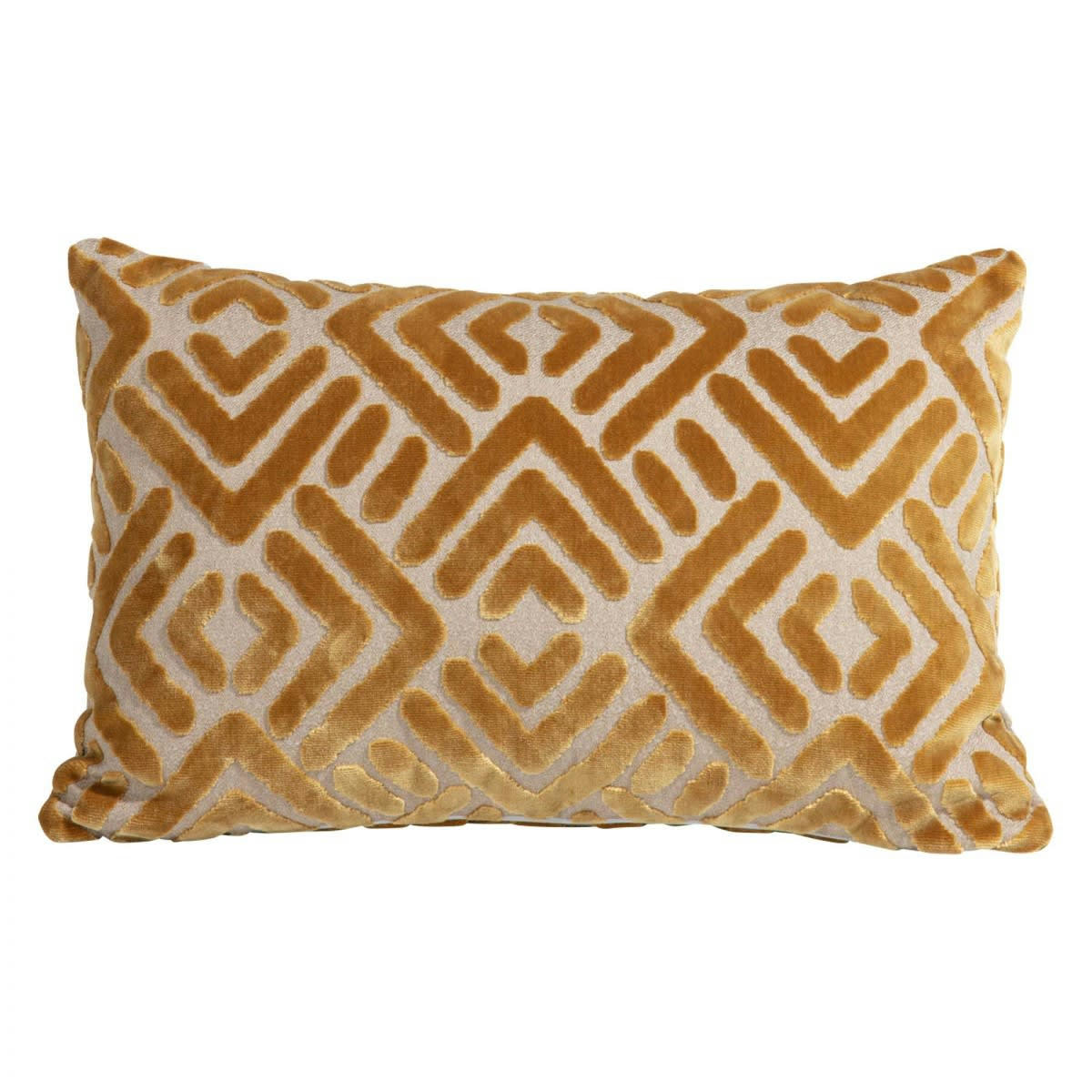 MAINTENANT - Housse de coussin en velours jacquard doré et gris 40x65