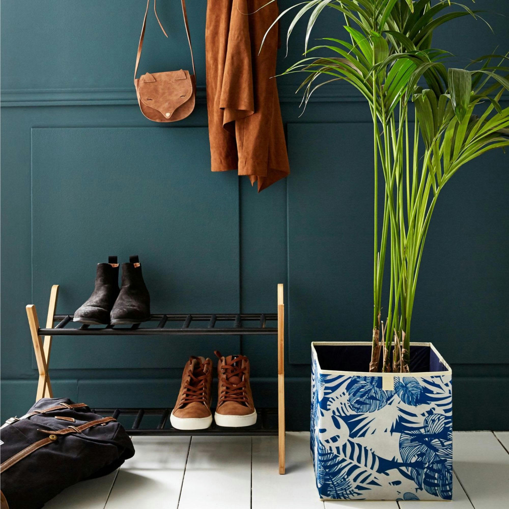 - Range-chaussures en bambou, noir 66x35,5x42cm