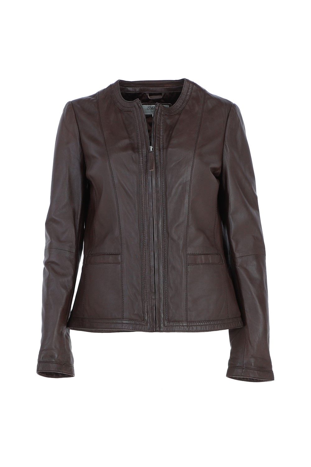 Ashwood Leather Liona' Collarless Leather Jacket
