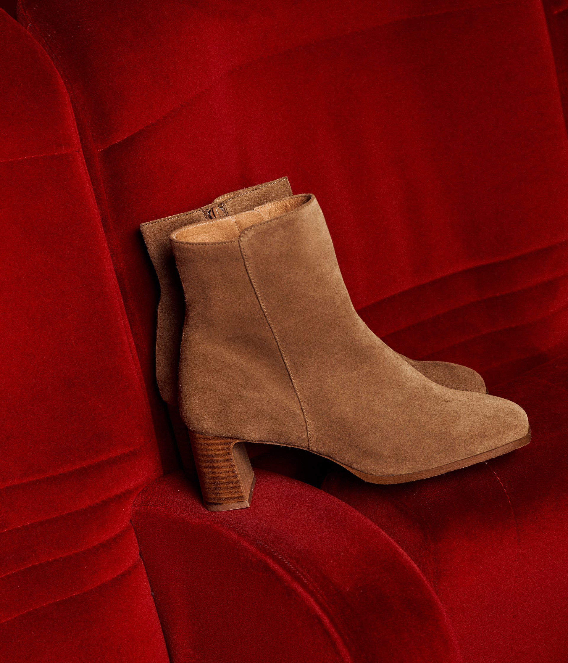 Boots velours beige Colomba