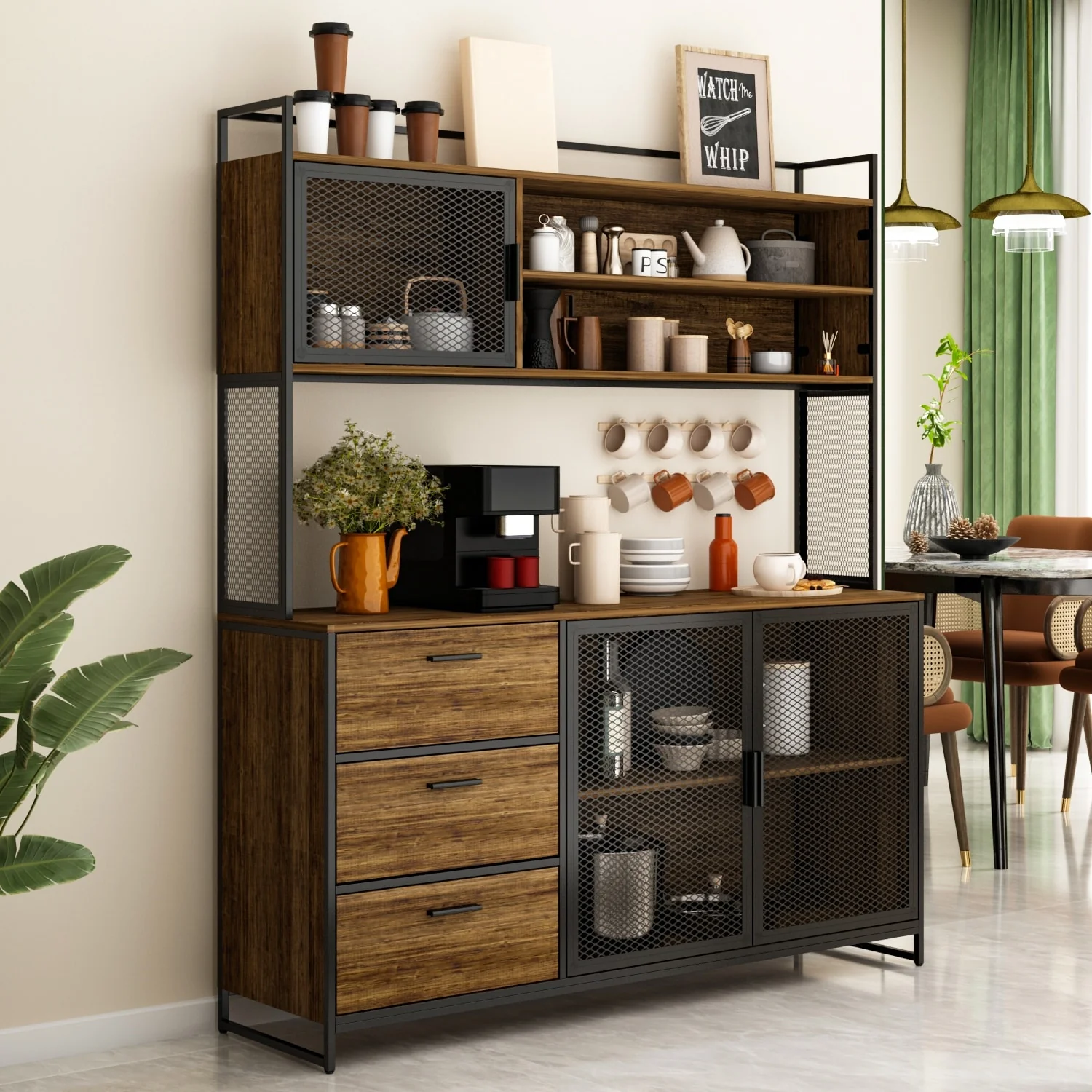 Kitchen Pantry Storage Cabinet Microwave Storage Cabinet Buffet