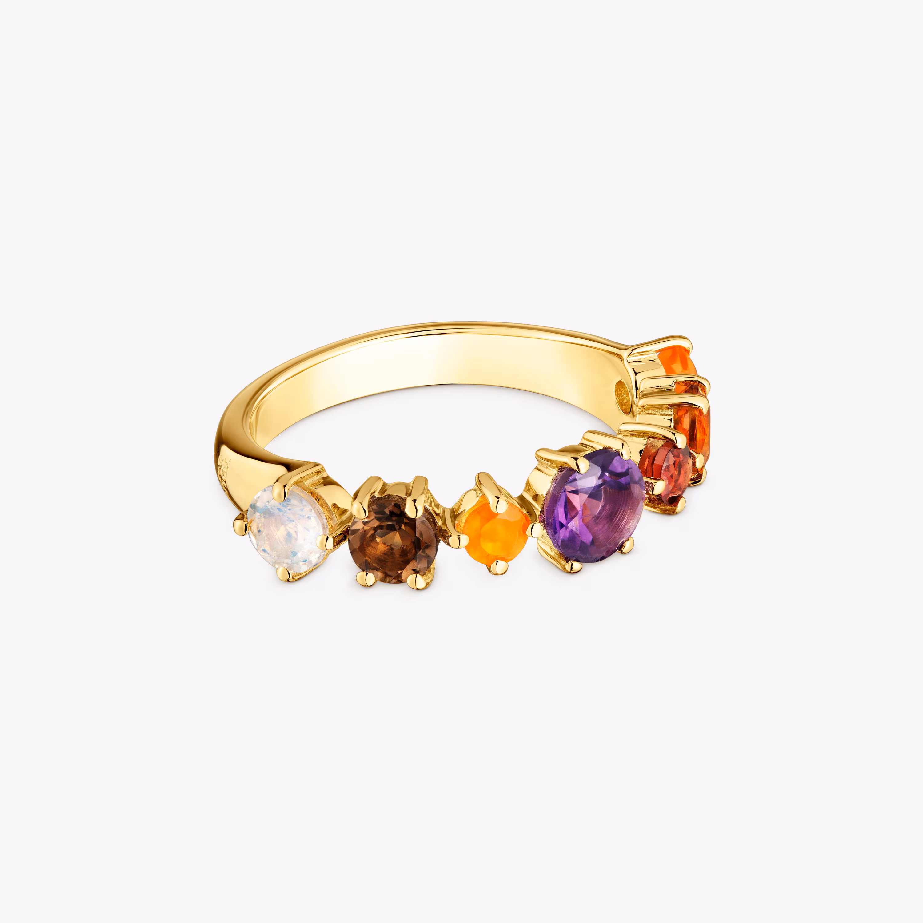 Anillo pequeño con baño de oro 18 kt sobre plata y gemas Sugar Party
