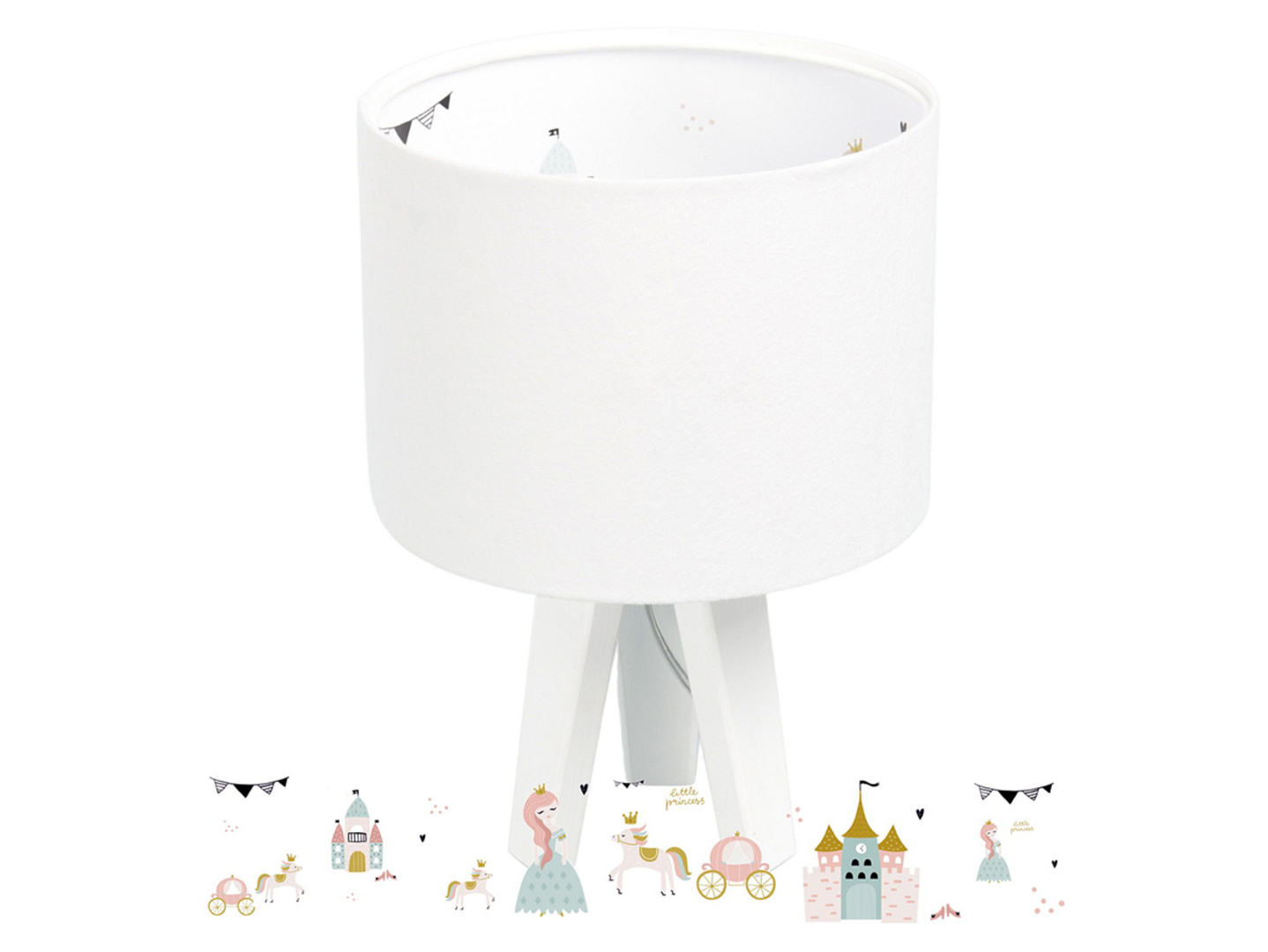 Lampa stojąca dziecięca Sweet Dreams tkaninowa biała