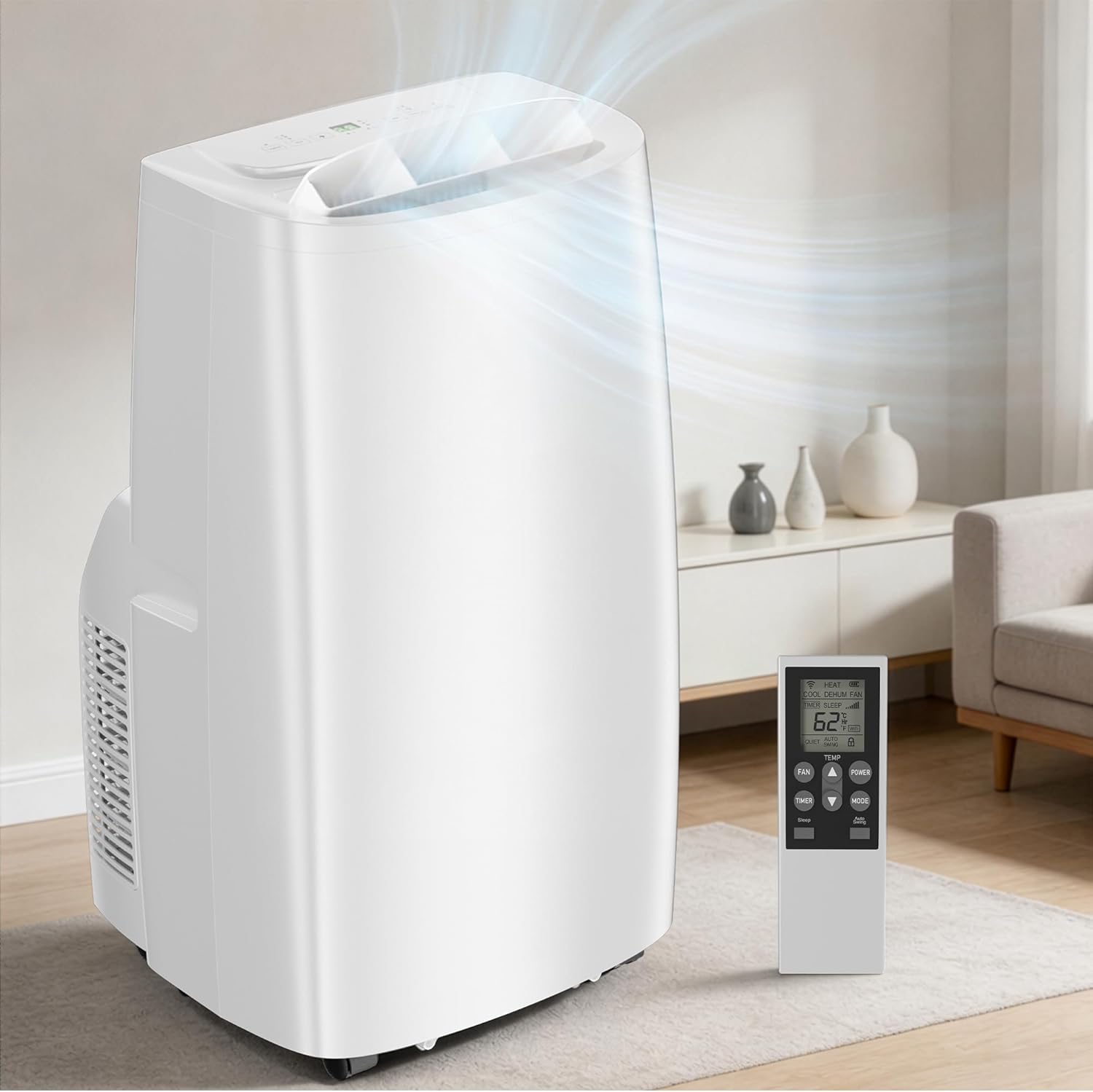 AKIRES 14000 BTU Portable Air Conditioners,3-IN-1 Portable AC Unit With Fan & Dehumidifier,Remote Control,24H Timer,Sleep Modes,Cools Room Up To 700 sq.ft,Suitable for Bedroom,Room, Office,Apartment