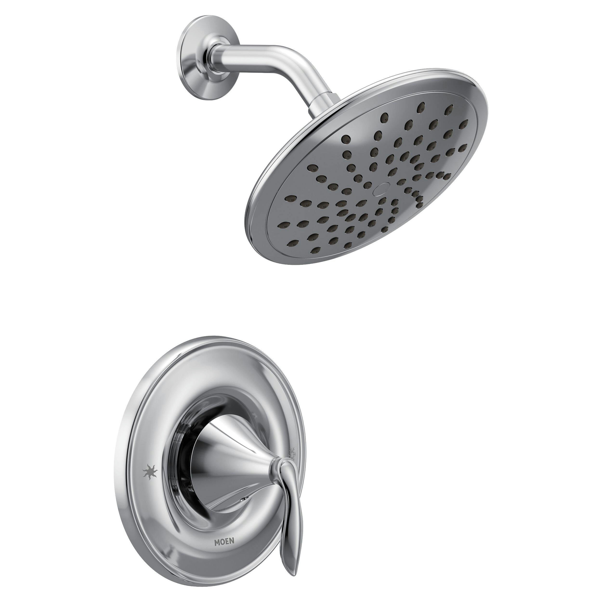 Moen EVA 1-Handle Posi-Temp Shower Trim with Rainshower Shower Head, Valve Required, Chrome