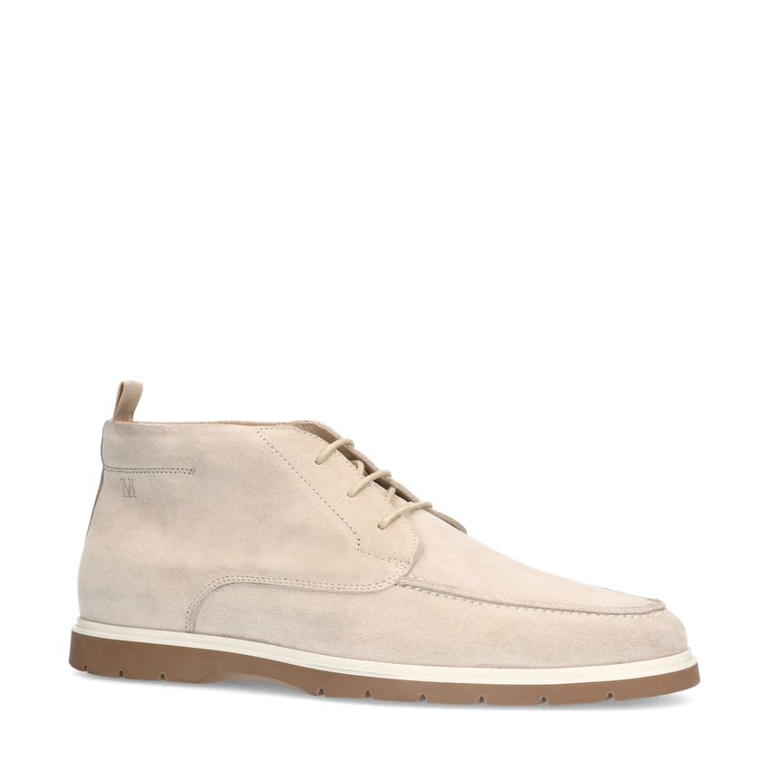 Manfield Beige suède veterboots