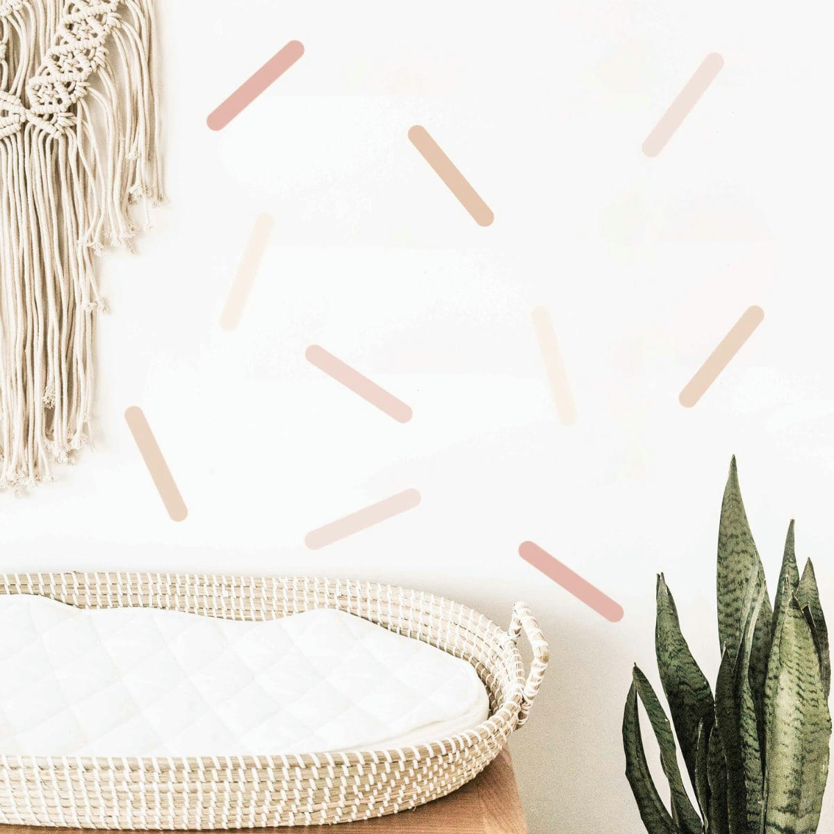 CONFETTI - Stickers muraux en vinyle confettis rose et beige