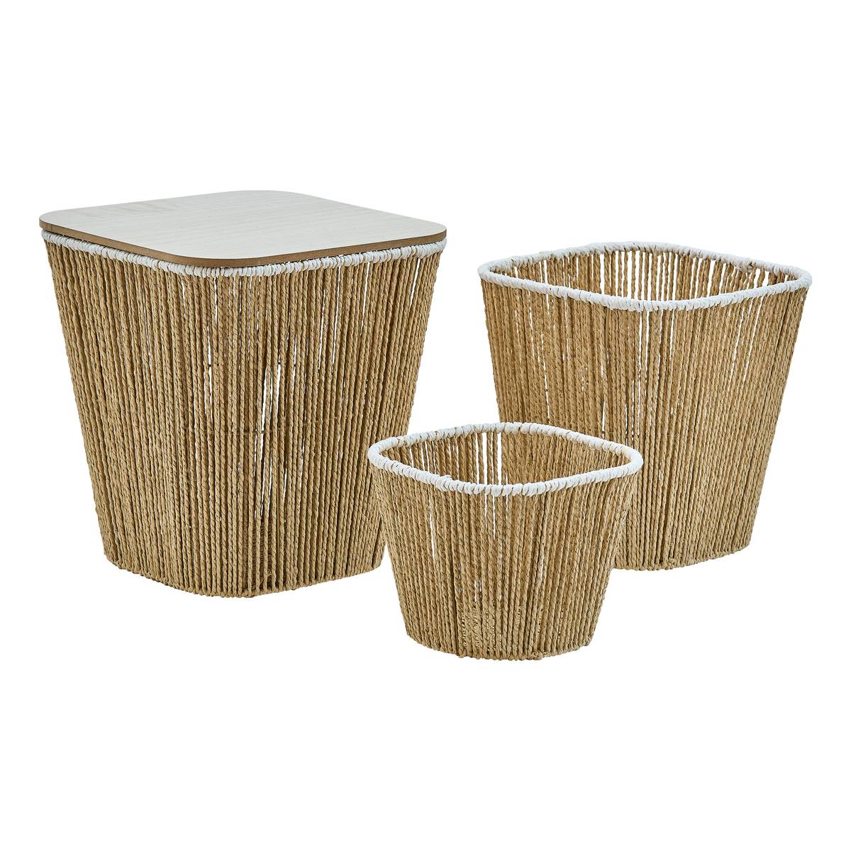 Storage Basket "Banjo" Beige, 37x37 cm