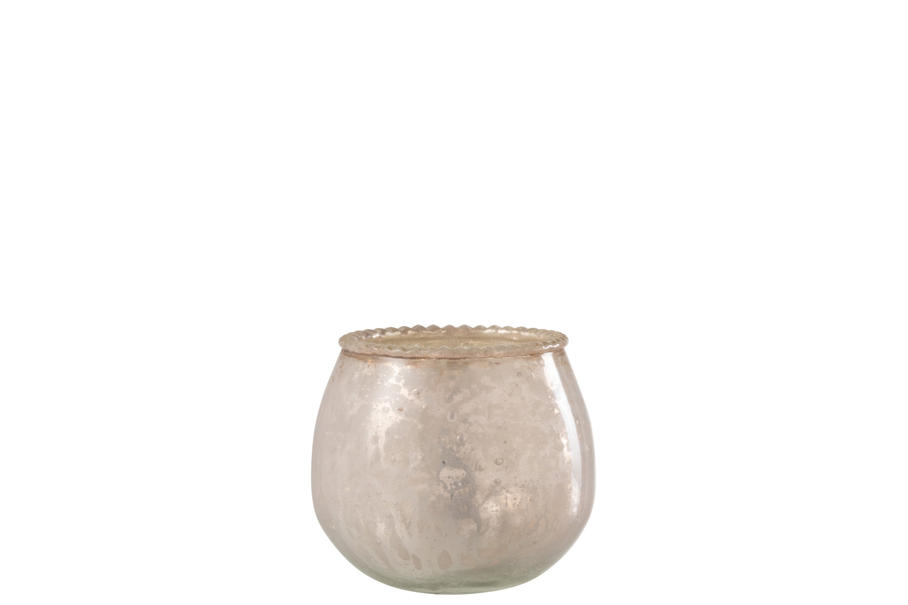 J-Line theelichthouder - glas - roze - small - 2 stuks