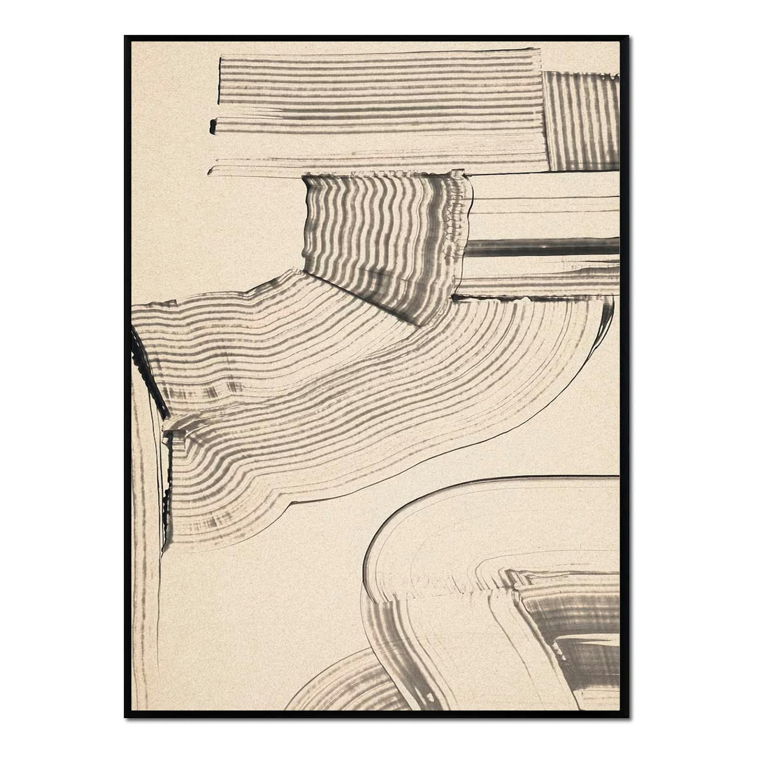 MINIMALISMO - Affiche avec cadre noir -  lignes minimalistes - 50x70