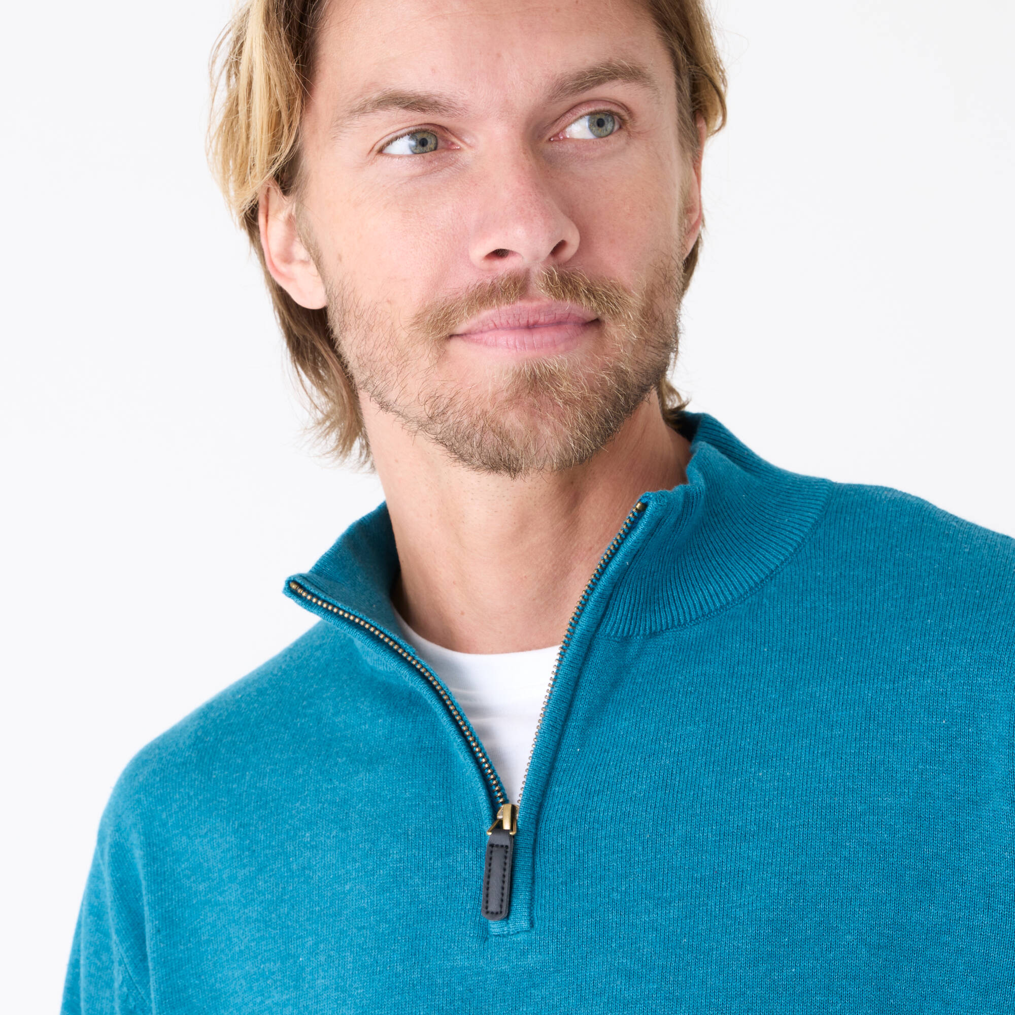 Pull pur coton col camionneur