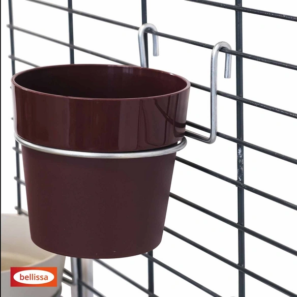 Blumentopfhalter, BxHxL: 14,5 x 8,5 x 13 cm, silberfarben, Stahl