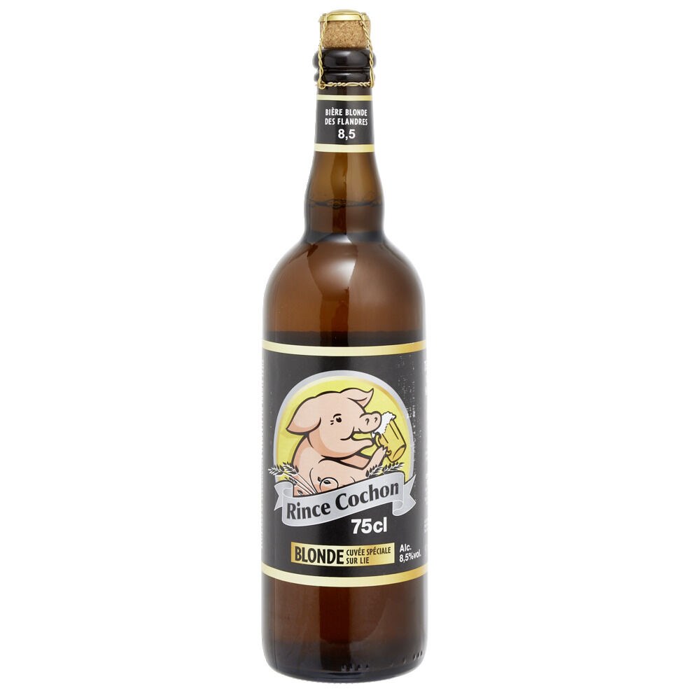 Bière blonde Rince Cochon Cuvée spéciale sur Lie 8,5% bouteille 75cl