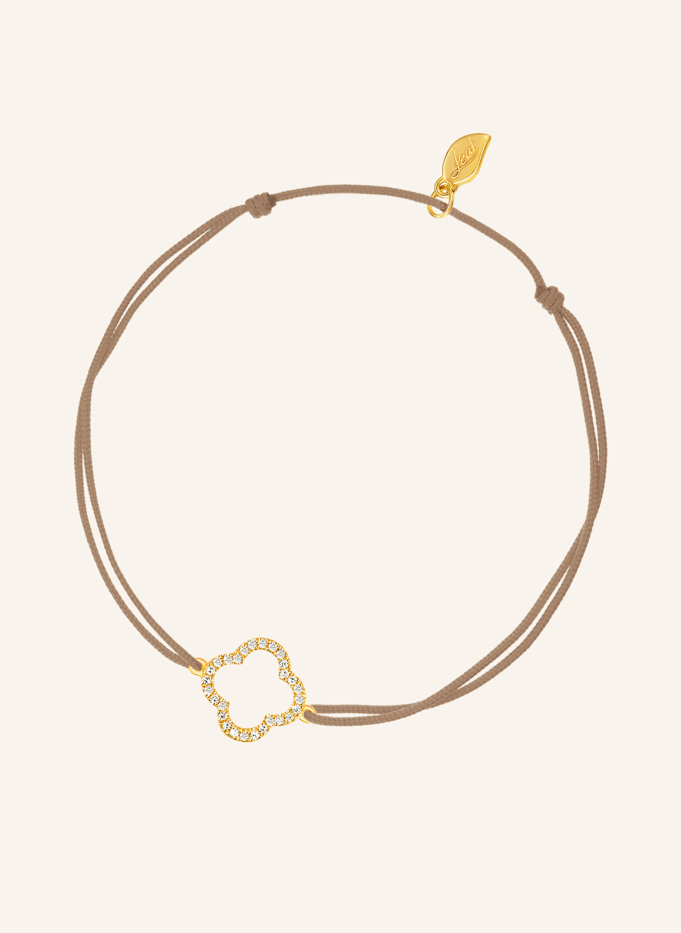 Leaf Freundschaftsarmband CLOVER aus 18 Karat Gelbgold mit Diamanten