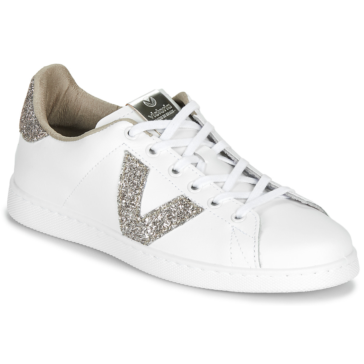 Victoria - TENIS PIEL GLITTER - White