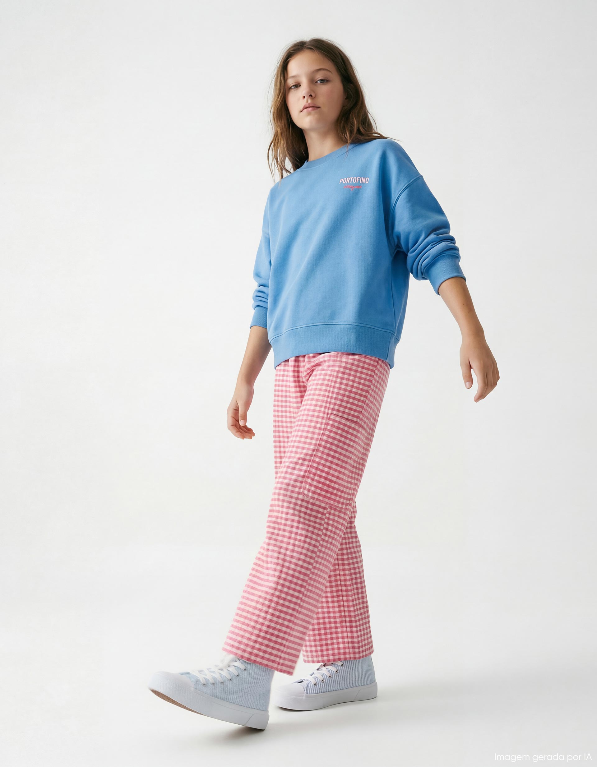 Sapatilhas Cano Alto, Menina, Azul