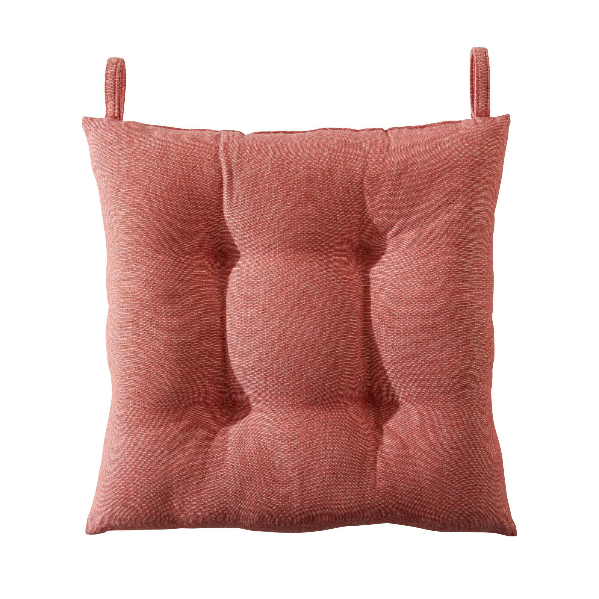 CABOURG - Galette 40x40 orange terracotta en coton