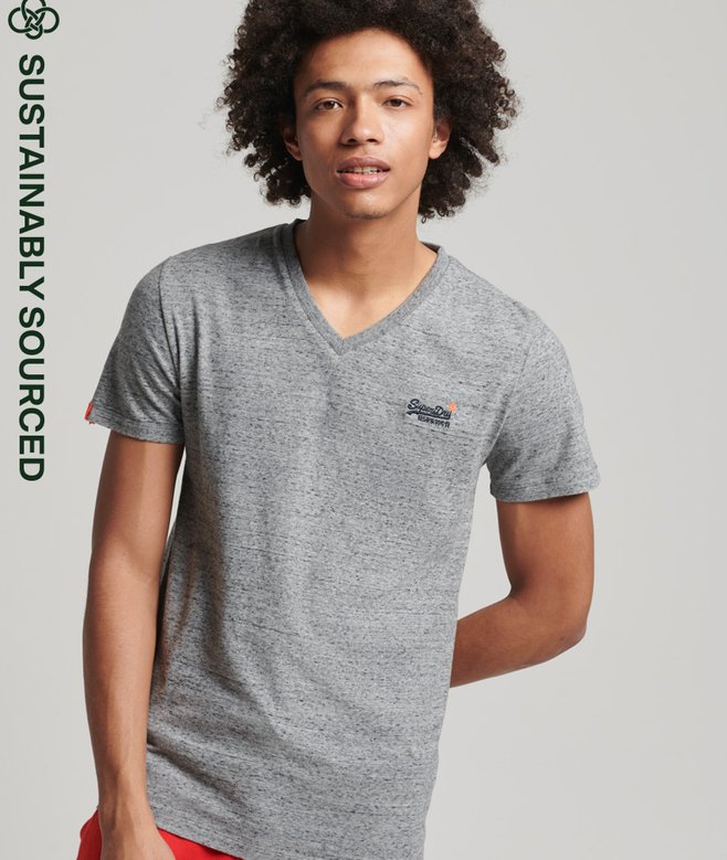 Orange Label Vintage Embroidery V-Neck T-Shirt