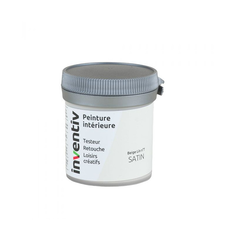 Testeur peinture pour mur boiserie radiateur Beige Lin n°7 satiné 0,08 L INVENTIV