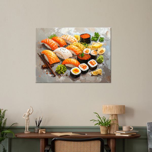 Obraz do kuchni baru restauracji, Sushi Jedzenie 30x20