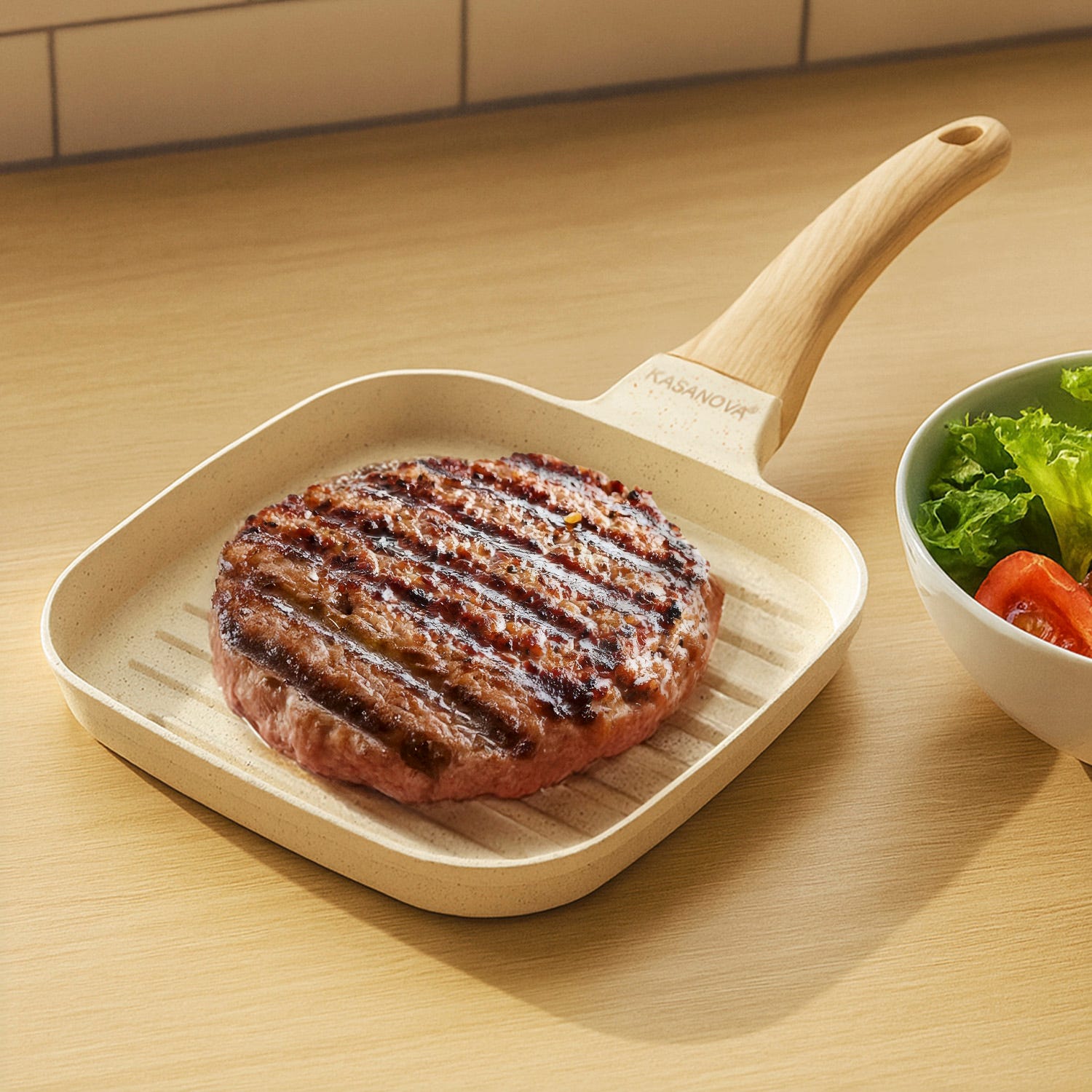 Bistecchiera grill 20x20 cm Mini Mania crema