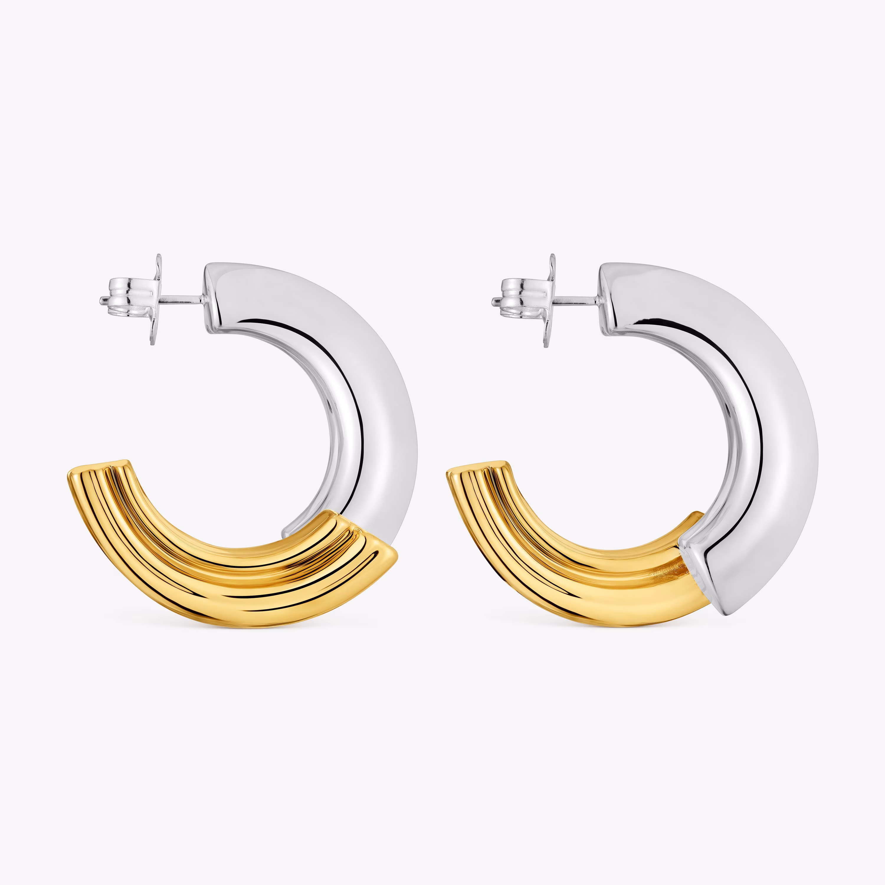 Pendientes de aro largo bicolor con motivo oso TOUS 1950