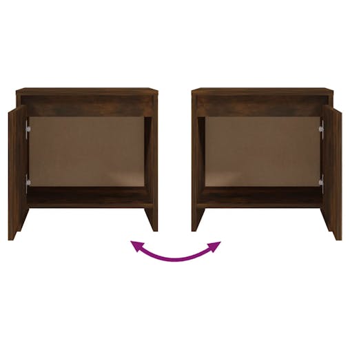 NNEVL Bedside Cabinets 2 pcs Smoked Oak 45x34x44.5 cm Chipboard