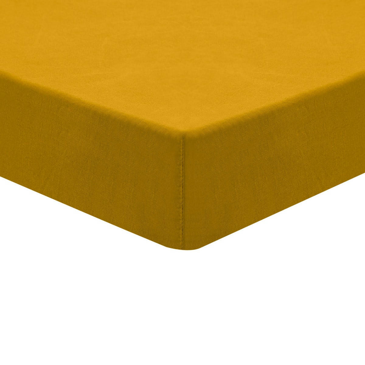 ORGANIKA - Drap housse en coton bio lavé Miel 180x200 cm