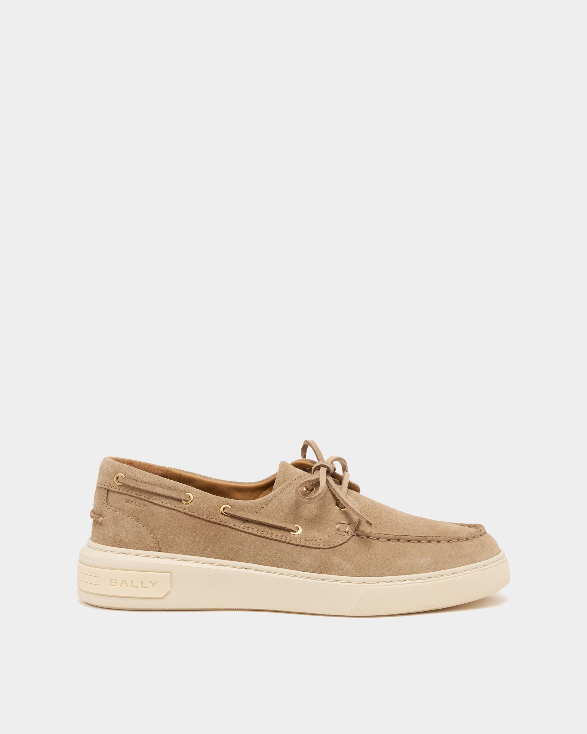 Bally Lift Sneaker aus Veloursleder in Light Beige