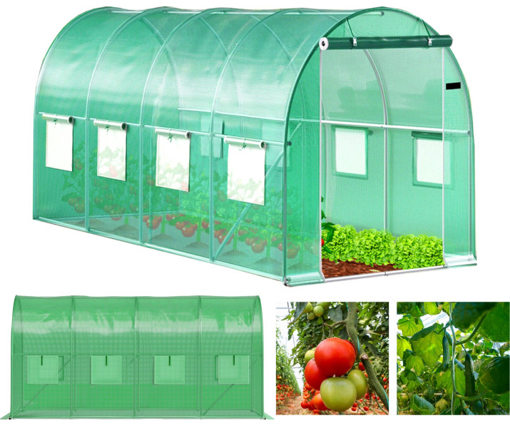 Tunel ogrodowy zielony foliowy szklarnia folia 4x2x2m 8m²