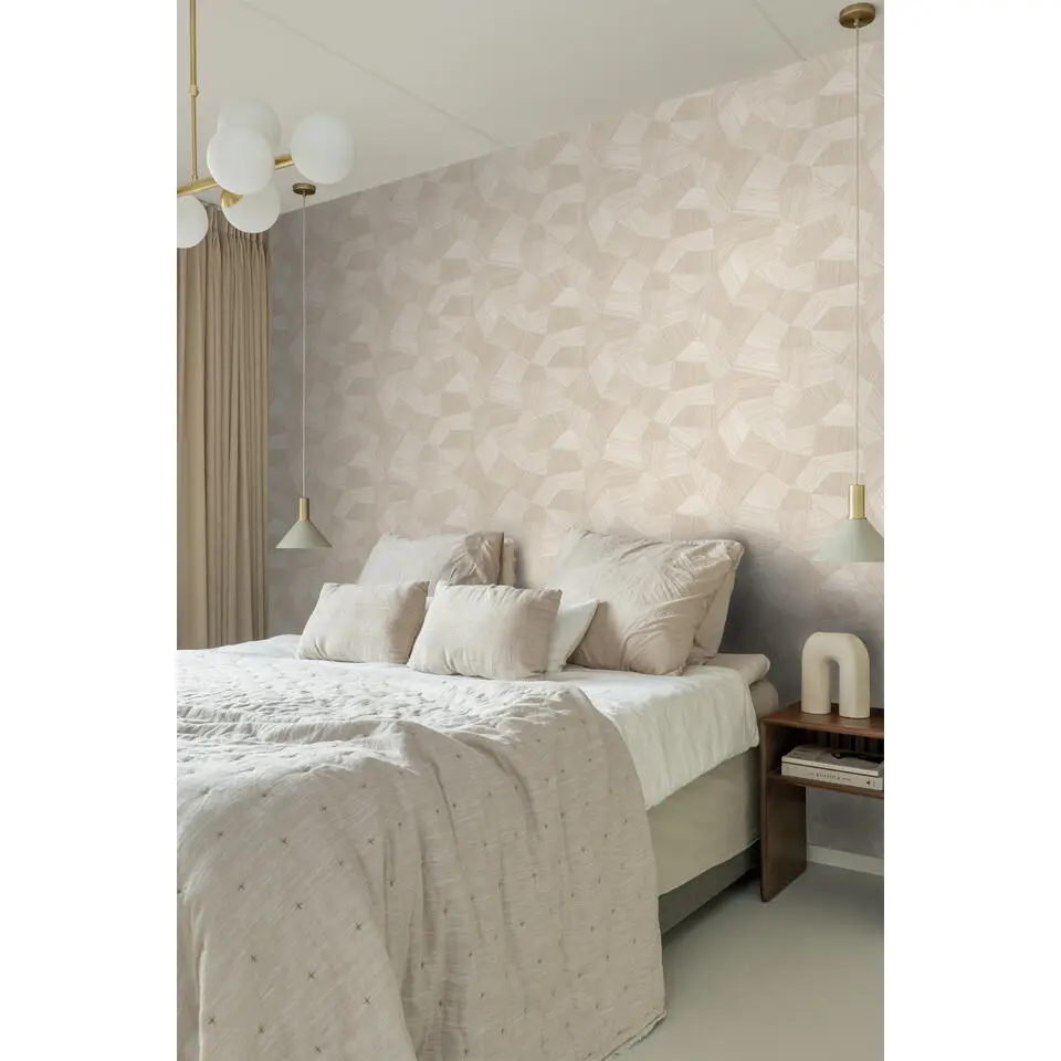 Origin Wallcoverings behang grafisch 3D motief gebroken wit - 53 cm x 10.05 m