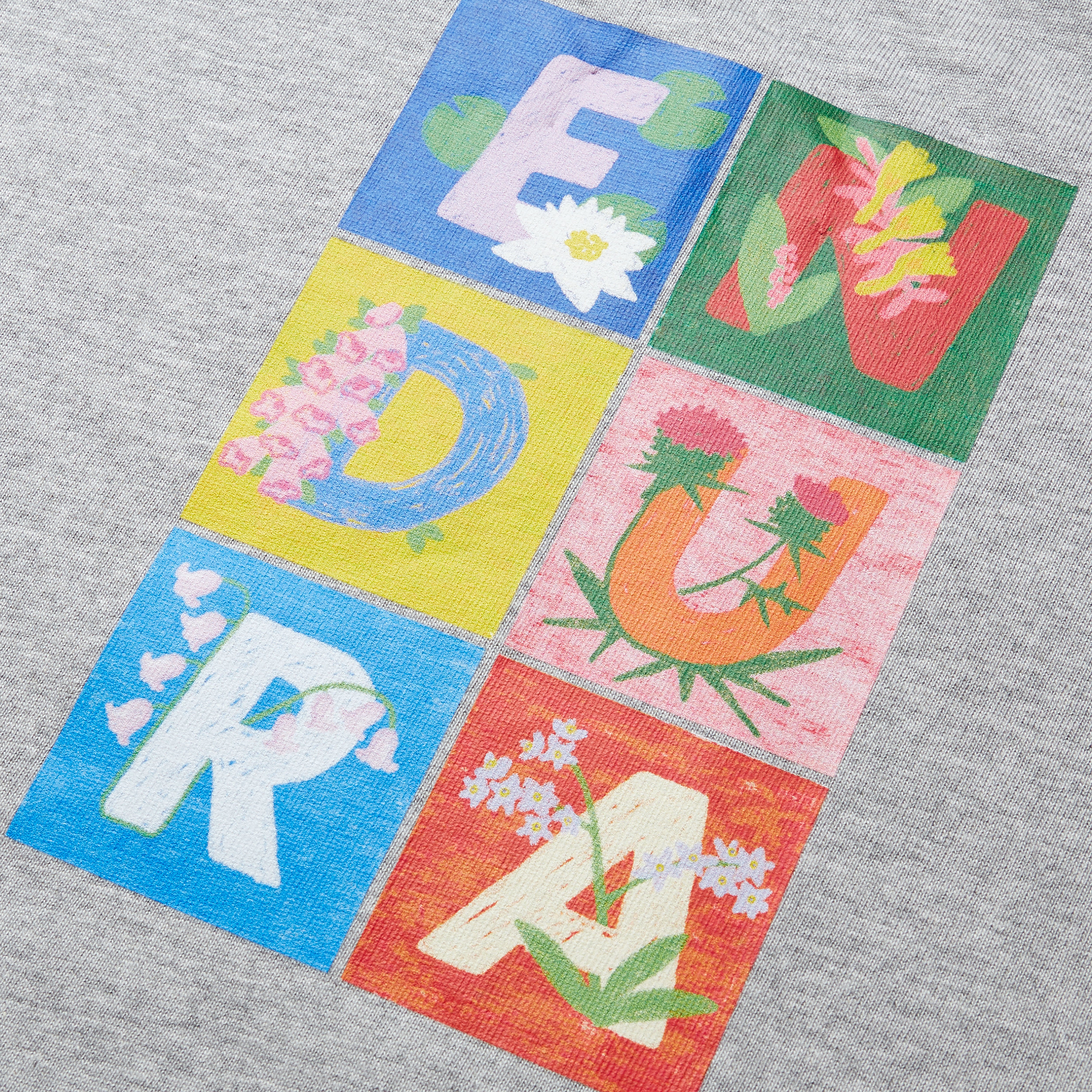 Unisex Ltd Wildflowers Graphic Tee - Grey