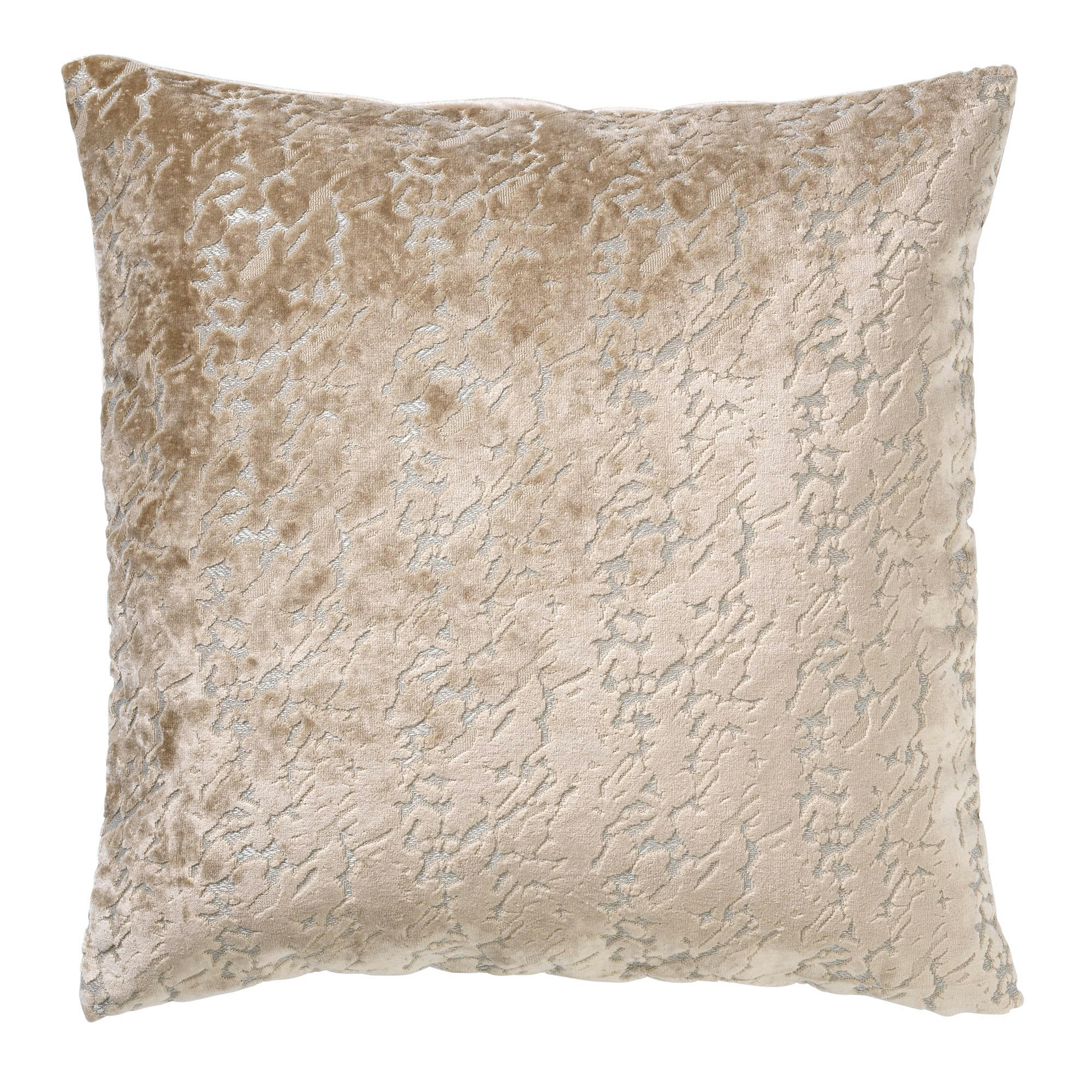 - Coussin beige en velours 45x45 cm avec motif