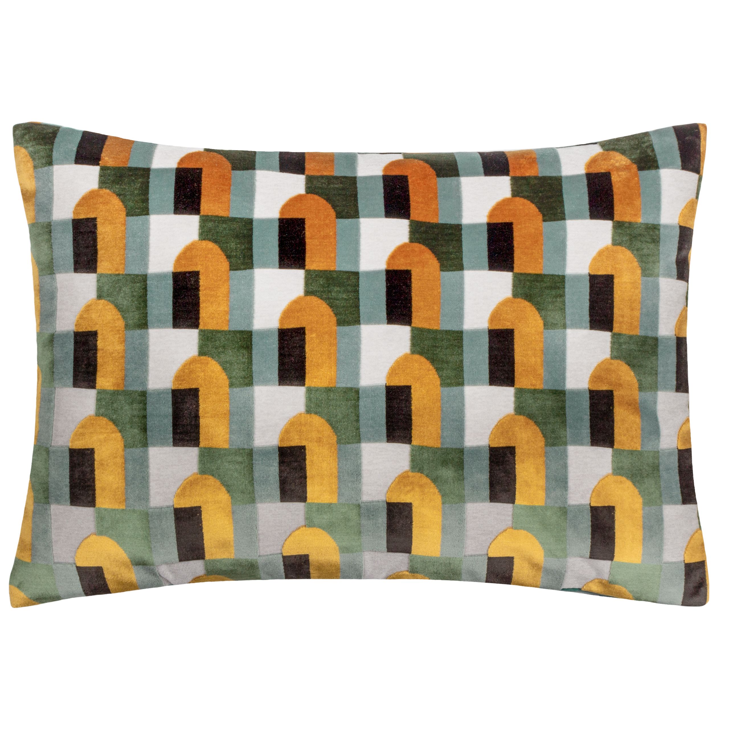 Paoletti Keela Cut Velvet Geometric Cushion