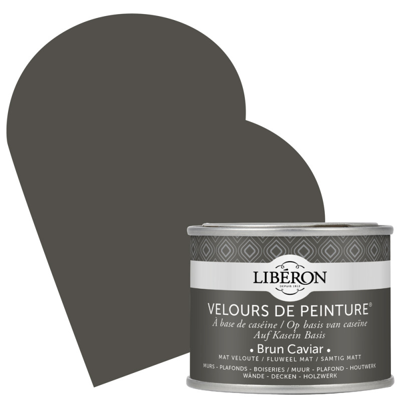 Peinture pour murs Velours de Peinture brun caviar mat 0,125 L LIBERON