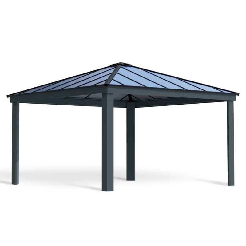 Carport en aluminium Colorado gris foncé 12,8 m²
