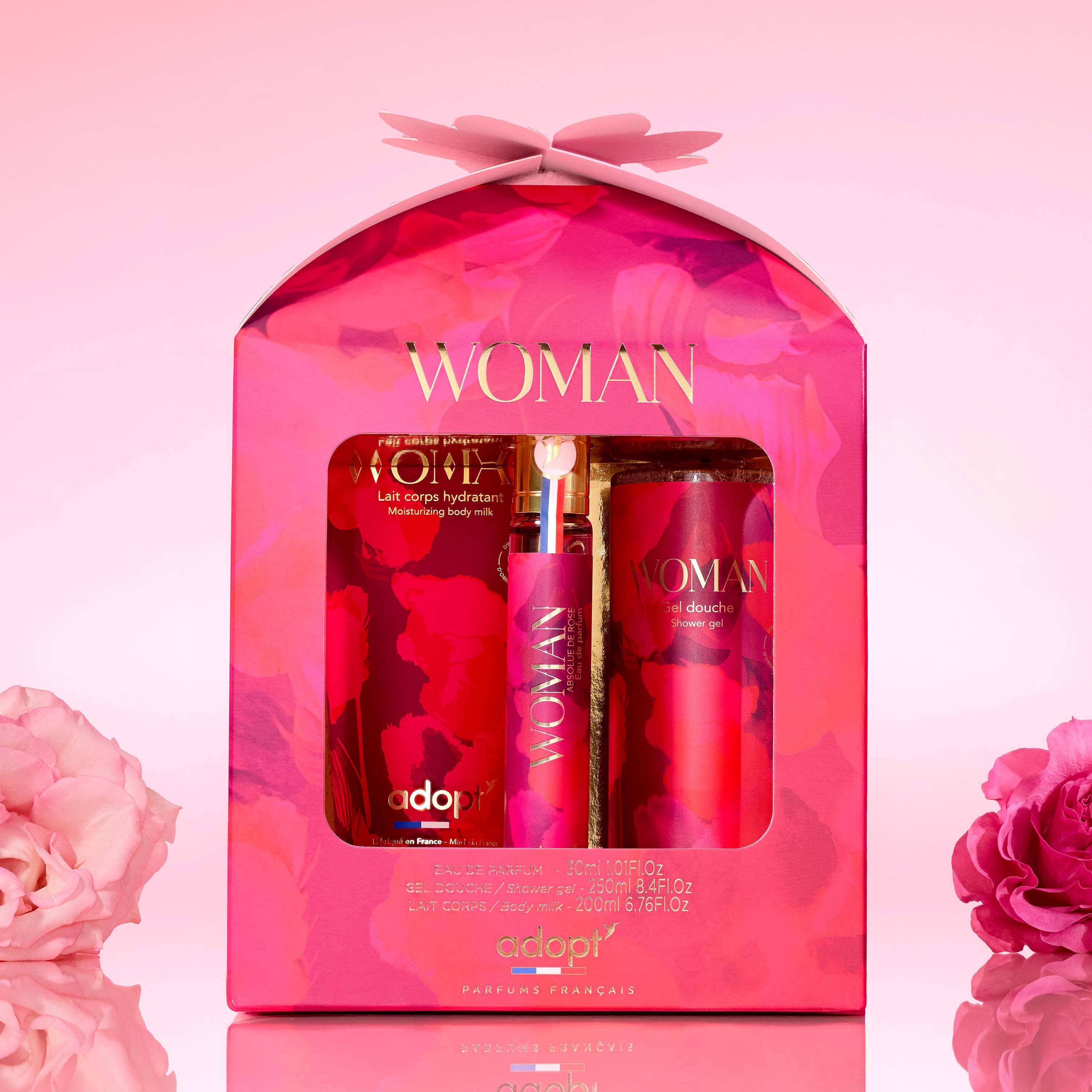 WomanCoffret eau de parfum 30 ml   gel douche 250 ml   lait corps 200 ml