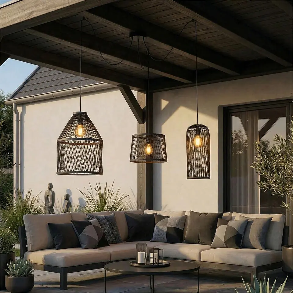 Qazqa hanglamp calamus zwart e27