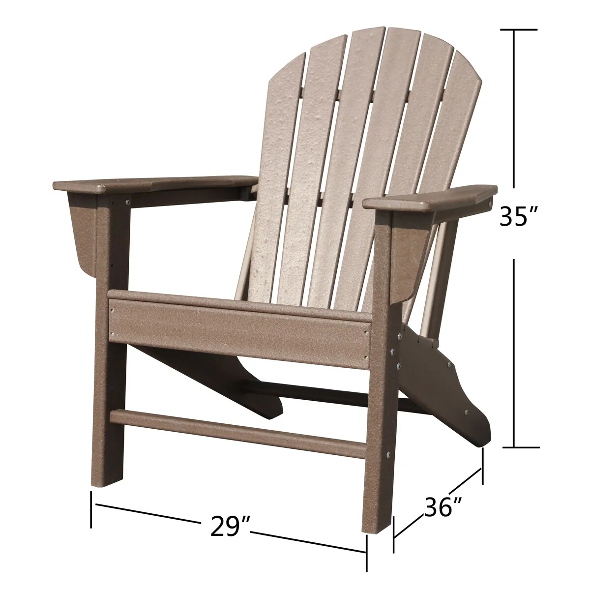 Aurora Decor Teak Classical Plastic Outdoor Patio Adirondack Chair