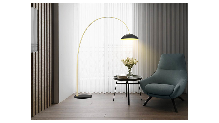 Lampa podłogowa Rosskoff LED metalowa złoto-czarna