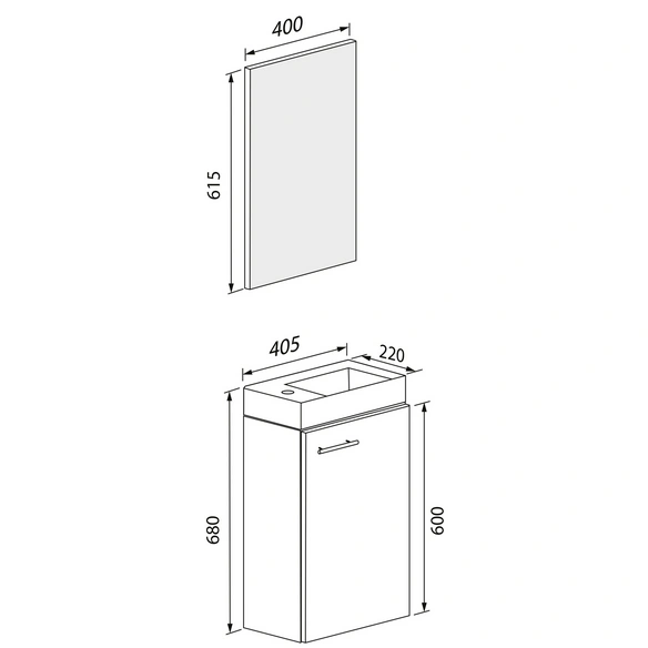Waschplatz-Set »Slito«, BxHxT: 41 x 130 x 22 cm
