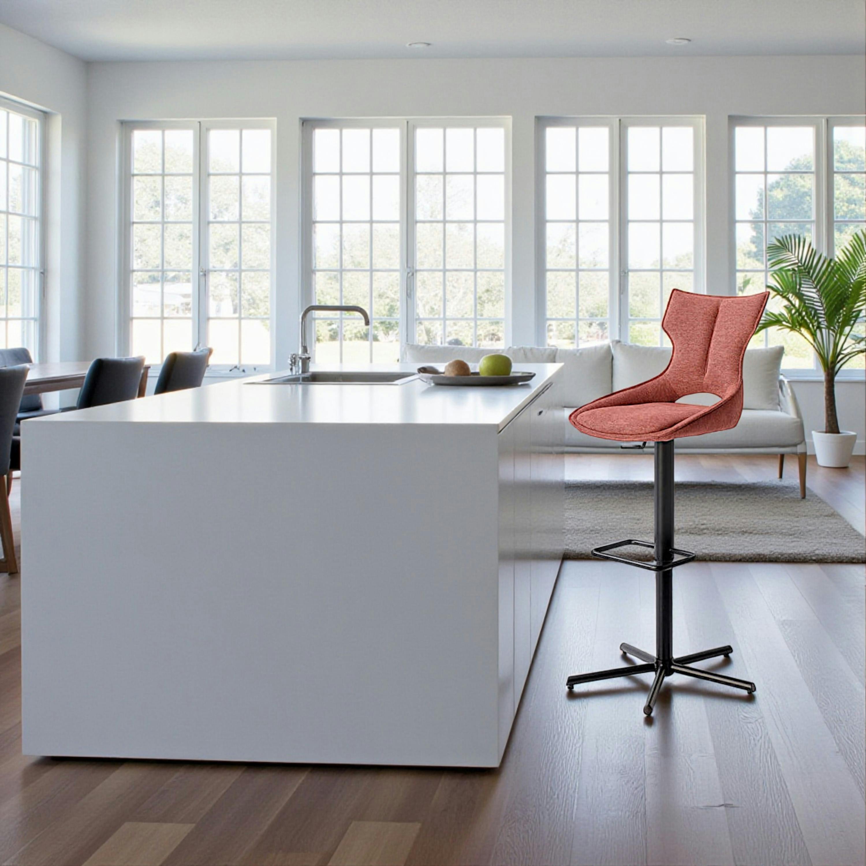 Chaise de bar réglable rose à dossier ouvert (lot de 2) LOMBARDIE
