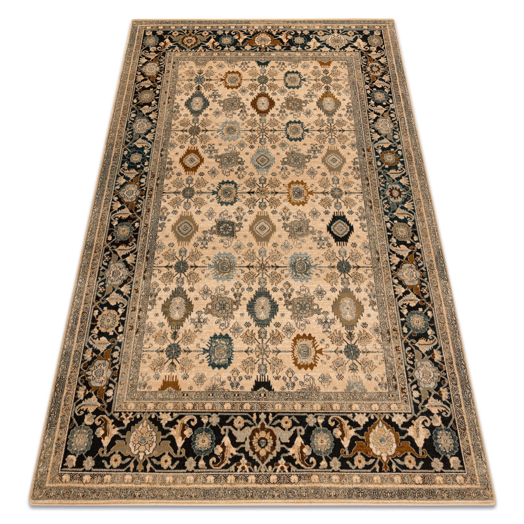 Dywan wełniany OMEGA PARILLO ramka jadeit brązowy 170x235 cm
