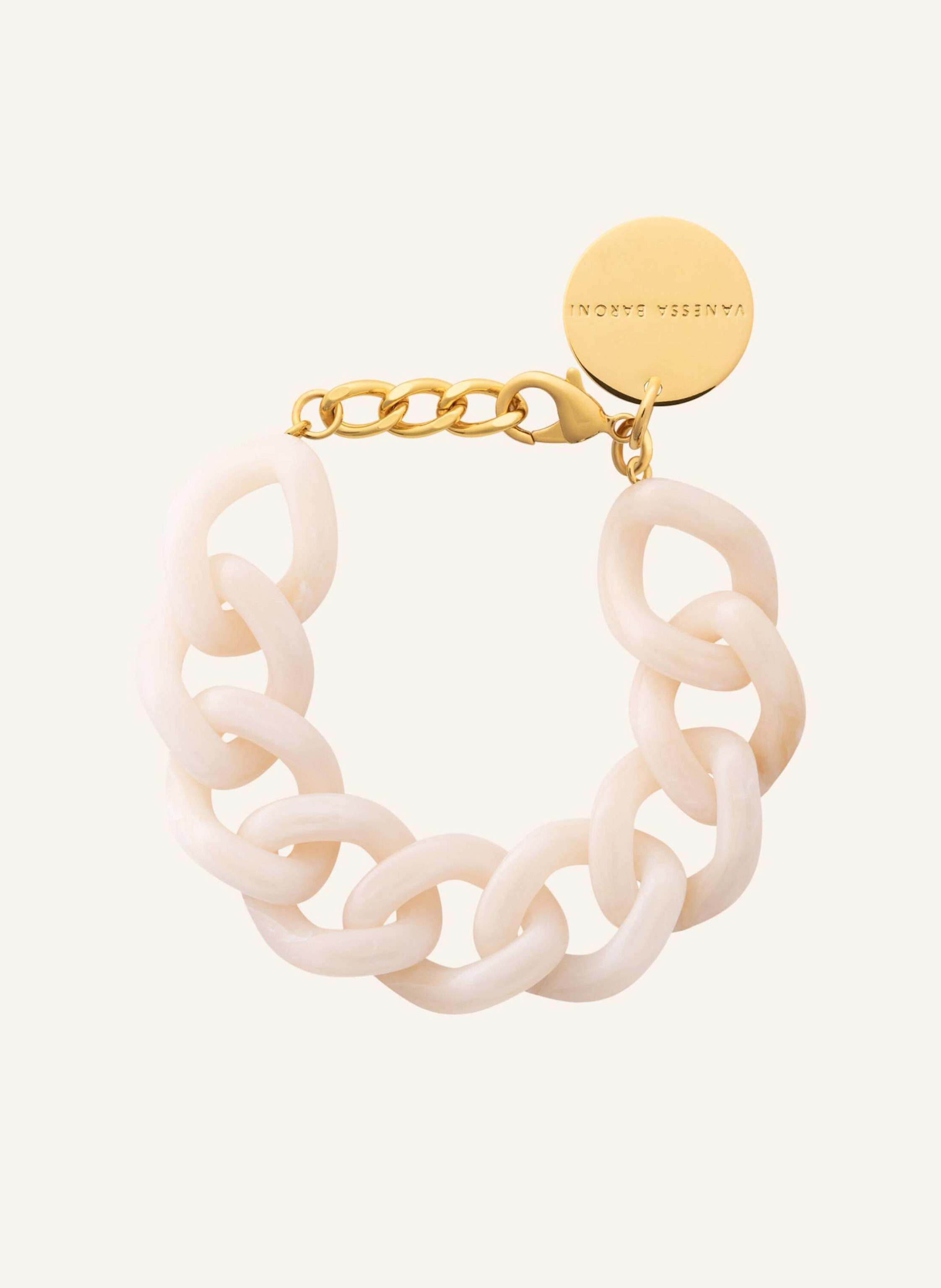 VANESSA BARONI Armbänder FLAT CHAIN BRACELET LATTE MARBLE by GLAMBOU